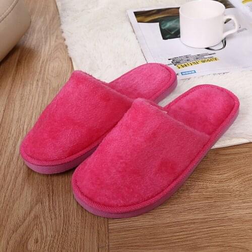 New Winter Warm Cotton Slippers Home Non-slip Soft Plush Slides Floor Bathroom Shoes 2020 Female Warm Bedroom Slippers FN55