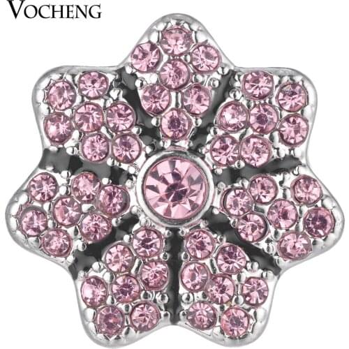 Vocheng Snap Charms Full Bloom Filled Crystal Button Jewelry 18mm 4 Colors Vn-1768