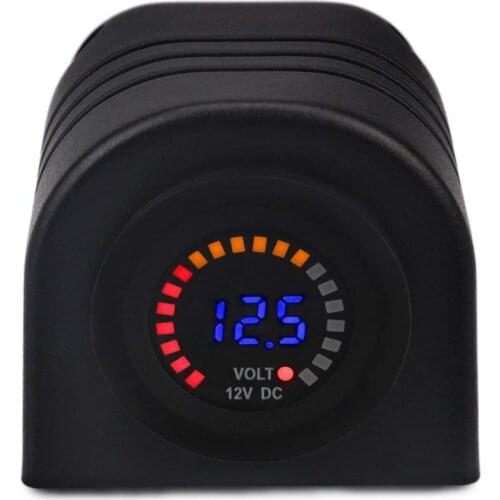 DIY Waterproof 12V Voltmeter Color Display with Tent Panel Volt Meter Battery Tester for Marine Car Motorcycle Truck Boat RV