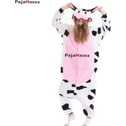 Adult Unisex Anime Cow Pajamas Halloween Cosplay Costume Party Jumpsuit Men and Women Raccoon Kigurumi Kids Onesie