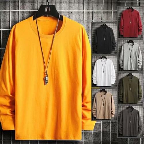 Womens T Shirts Harajuku Fashion Streetwear Solid Color Long Sleeve T Shirts Women Casual 100%Cotton Women Clothing Tops Tees