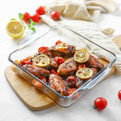 1500ml Microwave Oven Glass Baking Pan Oven Baking Dish Western Food Steak Pan Kitchen Baking Dishes & Pans Snacks Maker