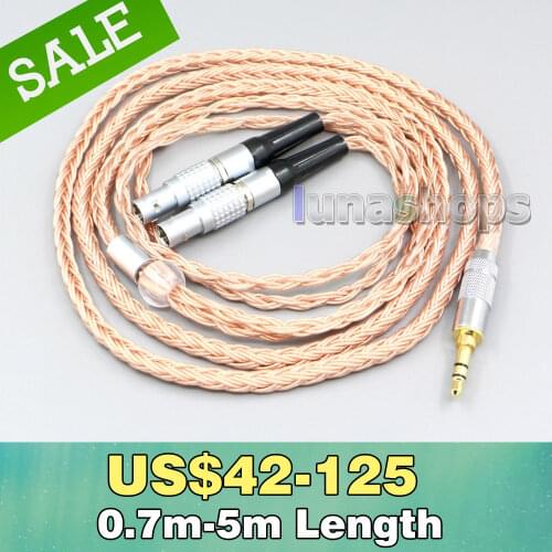 2.5mm 3.5mm XLR Balanced 16 Core 99% 7N OCC Earphone Cable For Focal Utopia Fidelity Circumaural Headphone LN006754