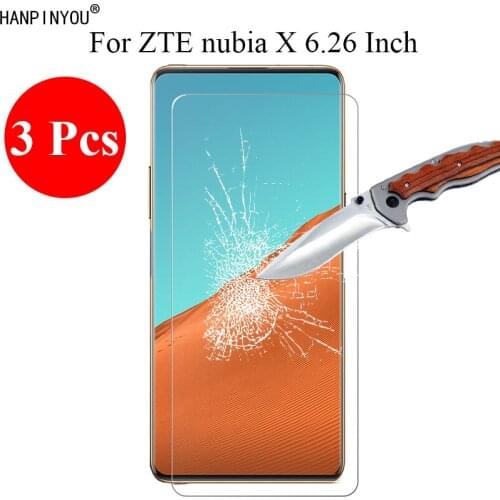 3 Pcs/Lot New 9H 2.5D Tempered Glass Screen Protector For ZTE nubia X 6.26" Protective Film + Clean Tools