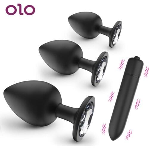 OLO Anal Plug Butt Plug Bullet Vibrator Prostate Massager Sex Toys for Women Men Adult Products