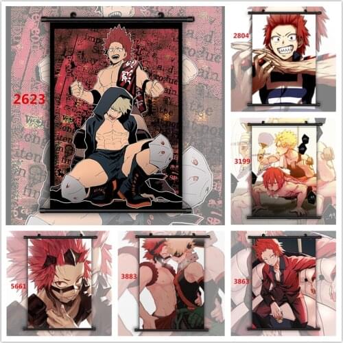 Boku no Hero Academia Bakugou Katsuki Kirishima Eijiro HD Print Wall Poster Scroll