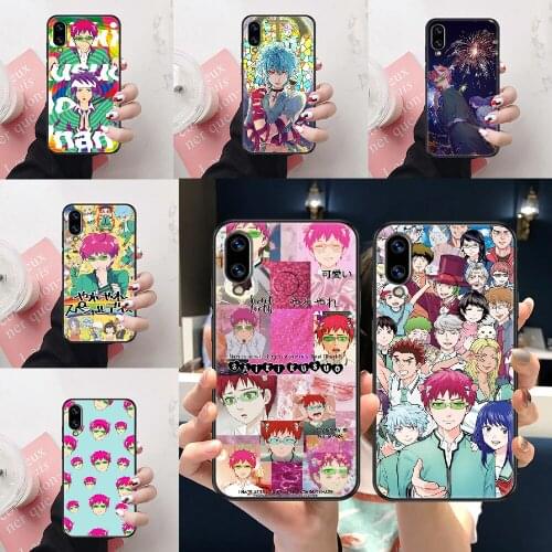 Disastrous Life of Saiki K Kusuo Phone Case For Huawei Honor 6A 7A 7C 8A 8X 8 9 9X 10 10i 20 Lite Pro black soft back pretty