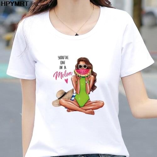 You're one in a melon letter Print T Shirt Summer Women Tops Casual Female T-Shirts Harajuku fashion girls tshirt Women Clothing