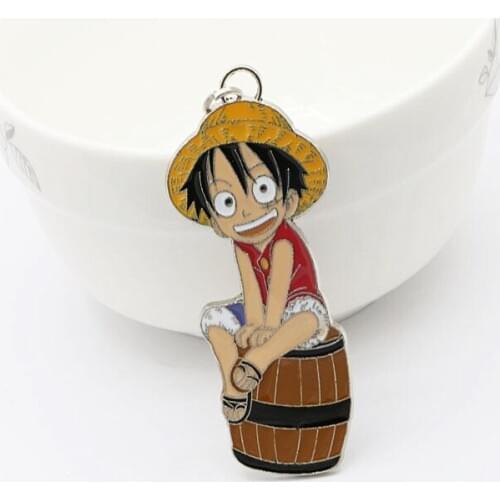 Hot Selling Diy Handmade Keyfob Anime One Piece Keychain Monkey D Luffy Keyring Japan Cartoon Role Accessory Gift for Fans Chian