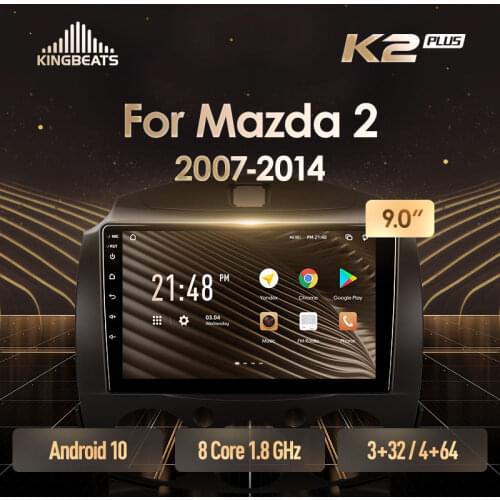 KingBeats Android 10 Octa-Core head unit HU 4G in Dash Car Radio Multimedia Video Player Navigation GPS For Mazda 2 DE 2007 - 2014 no dvd 2 din Double Din Android Car Stereo 2din