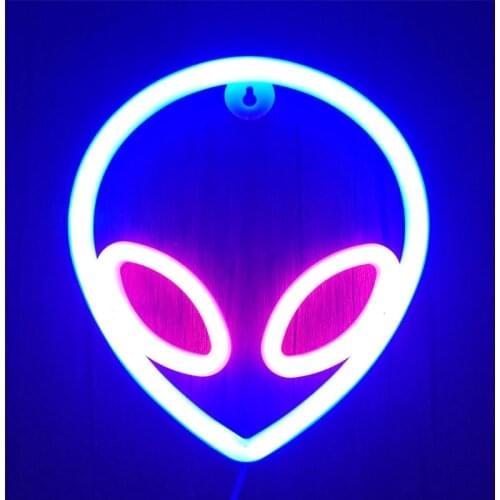 Creative Alien Shape LED Neon Light USB Battery Table Lamp For Room Home Party Wedding Wall Decoration Xmas Kids Gift Neon Sign