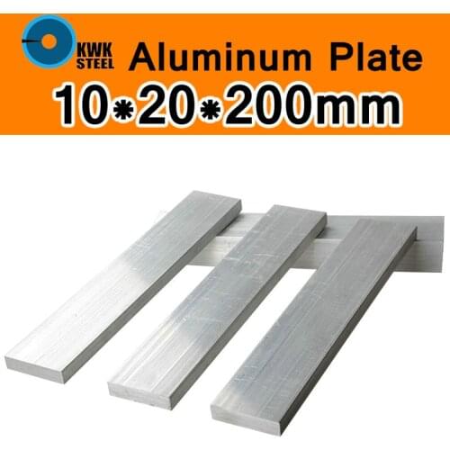 10*20*200mm Aluminum Alloy 6061 Plate AL Sheet DIY Material Model Parts Car Frame Metal for Vehicles Boat Industry Construction