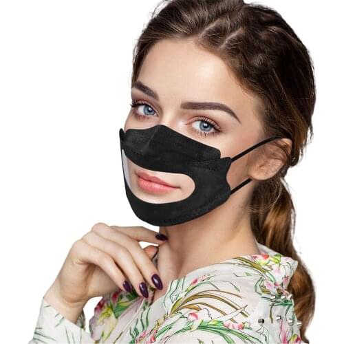 Fashion Protec Face Mask For Women Men Clear Transparent Anti-dust Adjustable Deaf Mute Mouth Masks Masque No Decoration
