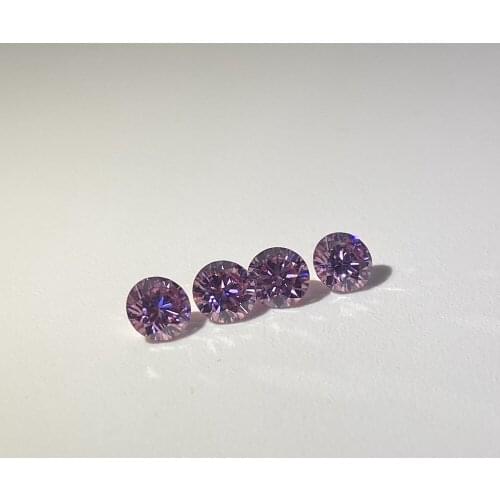 Meisidian Pink Moissanite Round Brilliant Cut VVS1 Clarity 6mm 0.8carat Synthetic Loose Stone