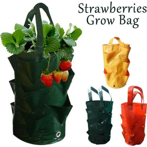 Grow Plant Bag Hanging Flower Garden Planter Outdoor Pouch Strawberry Herb
