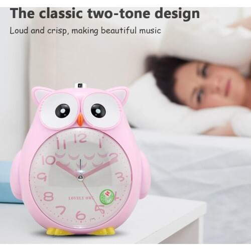 Cute Owl Alarm Clock For Student Children Bed Snooze Function Clock Soft Night Light Kids Alarm Clock reloj despertador