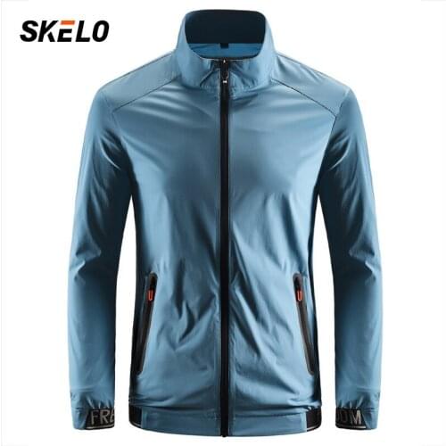 Mens Windbreaker Hiking Skin Jacket Full Zip Outerwear Coat Top Windproof Quick Dry Lightweight Camping Running Cycling Shirt