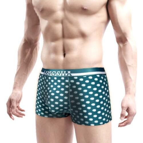 4 Pieces / Bag Ice Silk Mens Four-corner Underwear Summer Breathable U Convex Shorts In Wide Waist Comfortable Dot Underwear