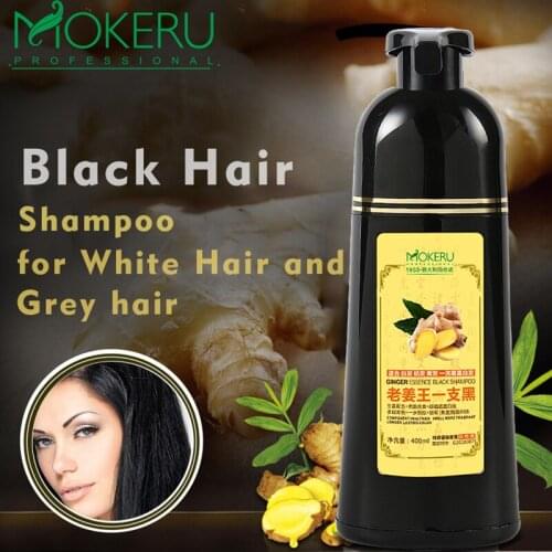Mokeru Natural Ginger 5 Minutes Fast Hair Dye Shampoo Organic Hair Dye Permanent Black Shampoo For Women Cover White Gray Hair