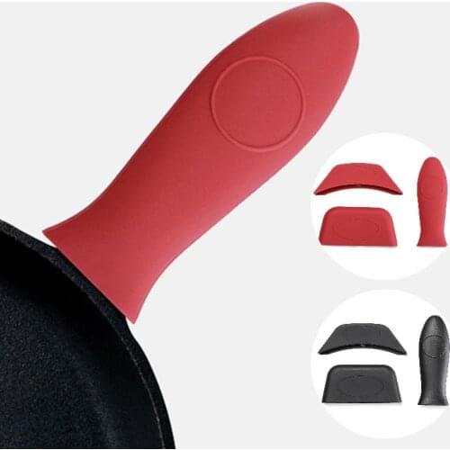 Non-Slip Silicone Handle Holder Cookware Parts Potholder Cast Iron Skillet Grip Sleeve Cover Pots Pans Handle Parts