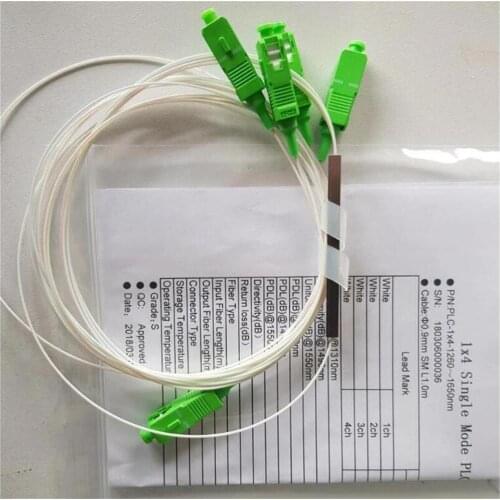 1x4 Plc splitter 10pcs Mini tube plc splitter factory price 1x4 0.9mm sc/apc good quality