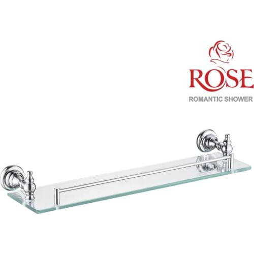 ROSE Shelf glass 1-tier, brass accessories holder in bathroom, base tempered glass mount brass, glass on the wall,storage holder RG1119