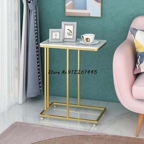 Nordic Household Marble Tea Table Modern Simple Sofa Side Table Mini Small Tea Table Net Red Bedside Counter Corner Table