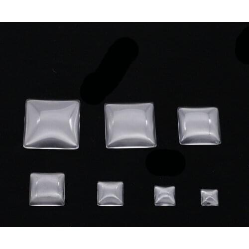 10/12/15/20/25/30/40mm Glass Square Cabochon Transparent Clear Cameo Cover Cabs Glass Spacers Gem Beads For Jewelry Making
