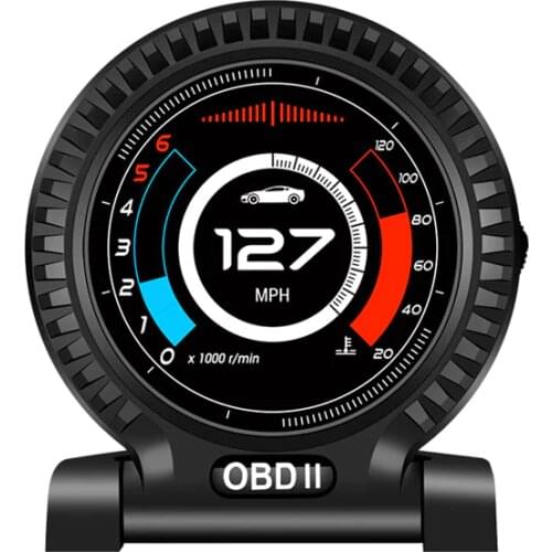 Head-Up Display OBD2 Car Digital Multi Insrtument function Gauge Display Gauge Boost Scan Ultra-thin zinc alloy body Black COOL