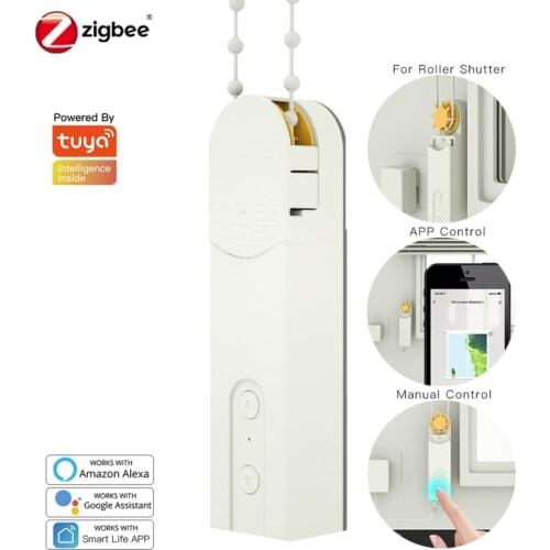 Tuya Zigbee Smart Solar Curtain Roller Blinds Curtain Motor Automation Smart Home Control Work With Alexa Google Home Assistant