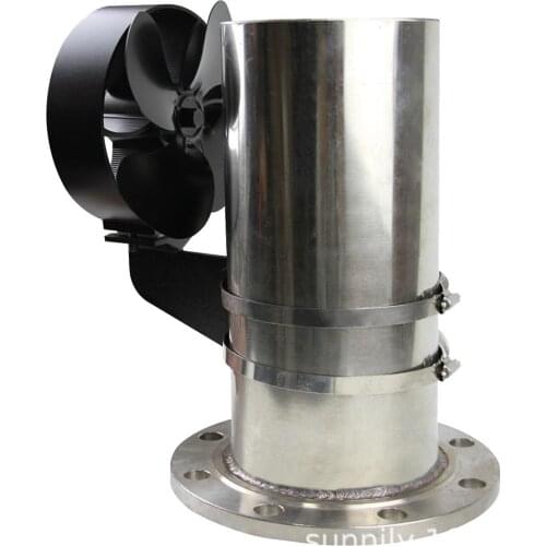 4 Blades Heat Powered Stove Fan Log Wood Burner Fan Quiet Black Home Fireplace Fan Efficient Heat Distribution Home Accessories