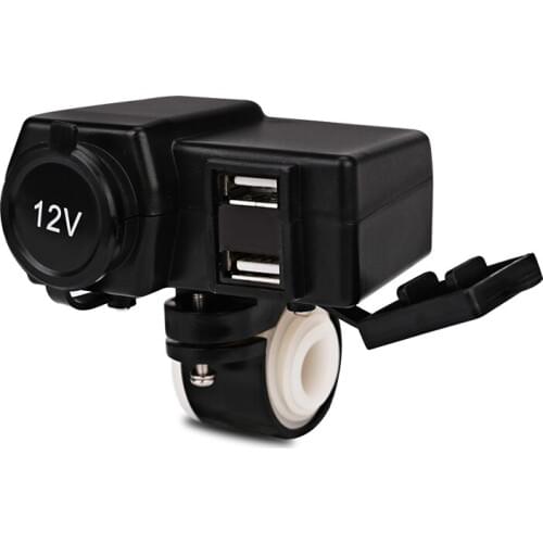 Waterproof Dual USB Charger Motorcycle USB Charger Voltmeter Motorbike Socket Adapter Power Cigarette Lighter For Motorcycle