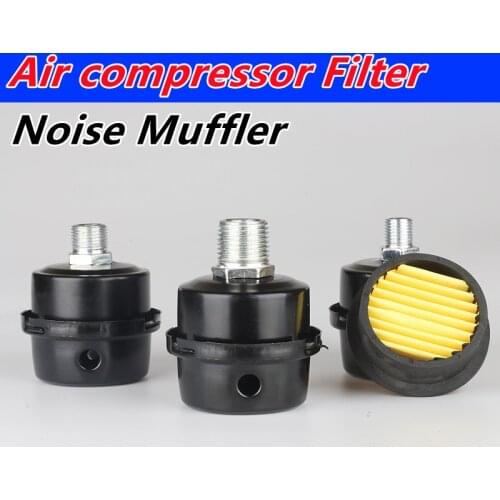 Air Compressor Silencer Filter Metal Oil-less Air Compressor Intake Filter Sound Silencer Noise Muffler Air Filter Replacement
