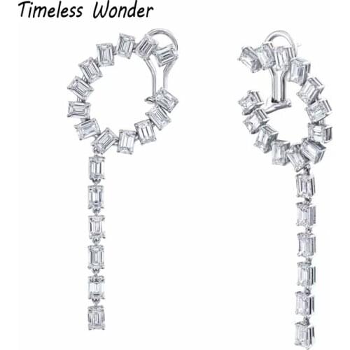 Timeless Wonder Gorgeous Zirconia Heart Square Stud Earrings Women Gothic Designer Runway Ins Egirl Aesthetic Rare Punk Mix 3332