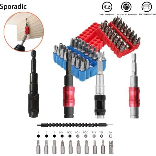 1/4 "Pivoting Magnetic Screw Drill Bit Set Tip Holder Screwdriver For Woodworking Tools Quick Change Locking Bit Extension Rod