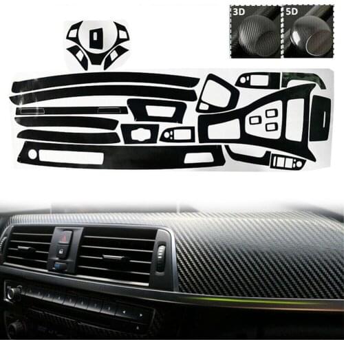 1 Set Car Interior Stickers Decal Trim 5D Carbon Fiber Trim Auto Vinyl Accessories For BMW E90 2005-2012