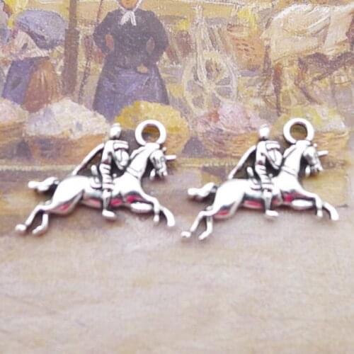 Newest 12Pcs 16*25mm Antique Silver Plated Alloy Knight Charms Vintage Necklace Earrings Charms For DIY Jewelry Making Wholesale