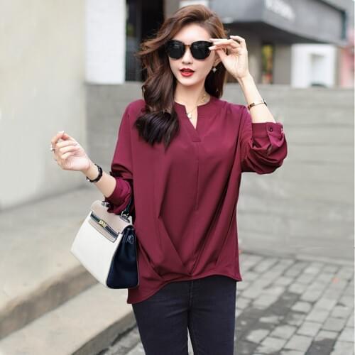 2018 New Spring and summer batwing sleeves Korean style shirt fat mm thin fashion loose blouse large size female clothes