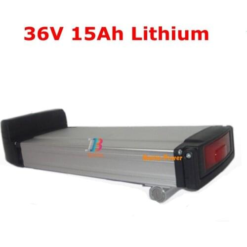 36V 15AH electric bike battery lithium battery power rear rack battery Aluminum housing for electric bicycle ebike motorcycle