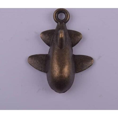 50pcs/lot Vintage Bronze Russian Plane Shaped Charms Pendants for Jewelry Making DIY Handmade 18x23 mm