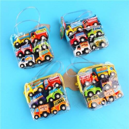 6pcs Simulation Model Cars Toys Car Locomotive Toy Educational Model Diy Mini Toys