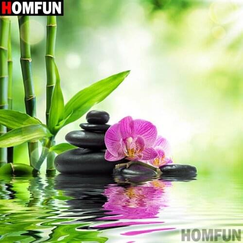 Homfun Full Square/Round Drill 5D DIY Diamond Painting "Stone flower" 3D Embroidery Cross Stitch Home Decor Gift A11552