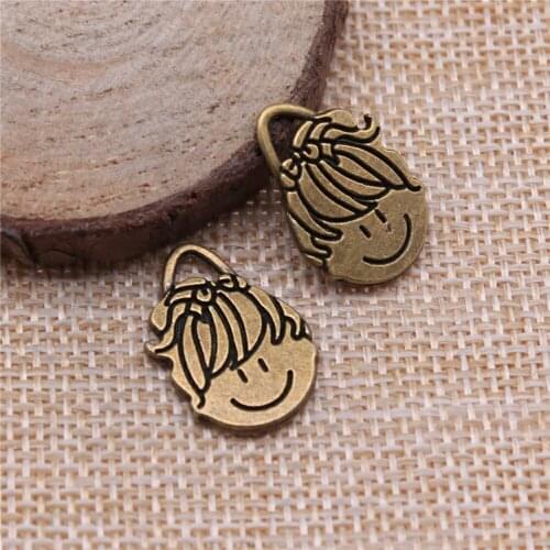Free shipping 28pcs 21x15mm antique bronze boy charms diy retro jewelry fit Earring keychain hair card pendant accessories