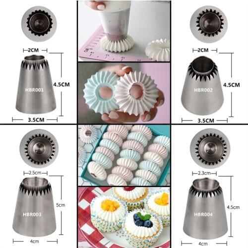Free Shipping Sultane Ring Stainless Steel Piping Nozzles Russian Nozzles Icing Piping Nozzles Cake Decorating Pastry Tip