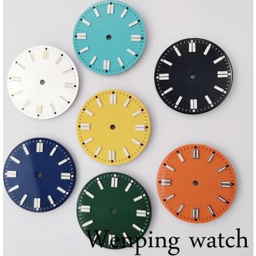New 29mm No Logo Sterile Luminous Multiple Colour Watch Dial Face Fit NH36A NH35 Miyota 82series Mingzhu 2813 Movement