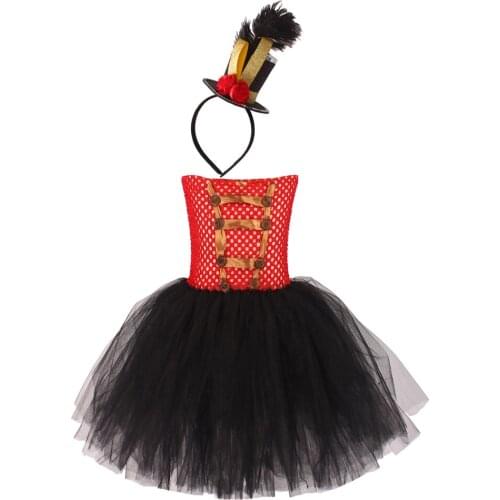 Baby Ringmaster Costume Dress Halloween Purim Fancy Dressing UP Princess Cosplay Outfit Fluffy Short TUTU Dresses Disguise Cloth