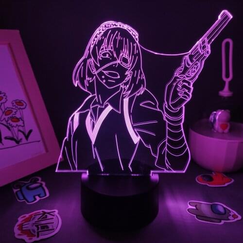 Anime Kakegurui Figure Midari Ikishima LED RGB Night Lights Cool Gift for Friend Lava Lamp Children Bedroom Bedside Table Decor