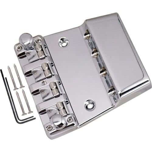 Fixed Hardtail Hard Tail Bridge for 4 String Top Load Guitar Bass Parts