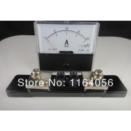 Analog Amp Panel Meter Current Ammeter DC 0-20A + Shunt