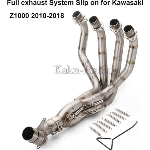 Motorcycle Exhaust Muffler Pipe Modified For Kawasaki Z1000 2010-1017 Stainess Steel Front link Pipe Tube Full System Slip on